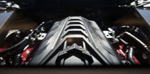 Vertical View of 2020 C8 Corvette Engine