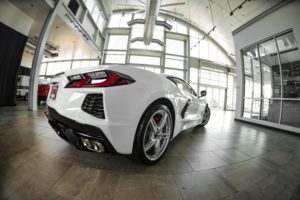 White 2020 C8 Corvette Carbon Fiber Lower Rear